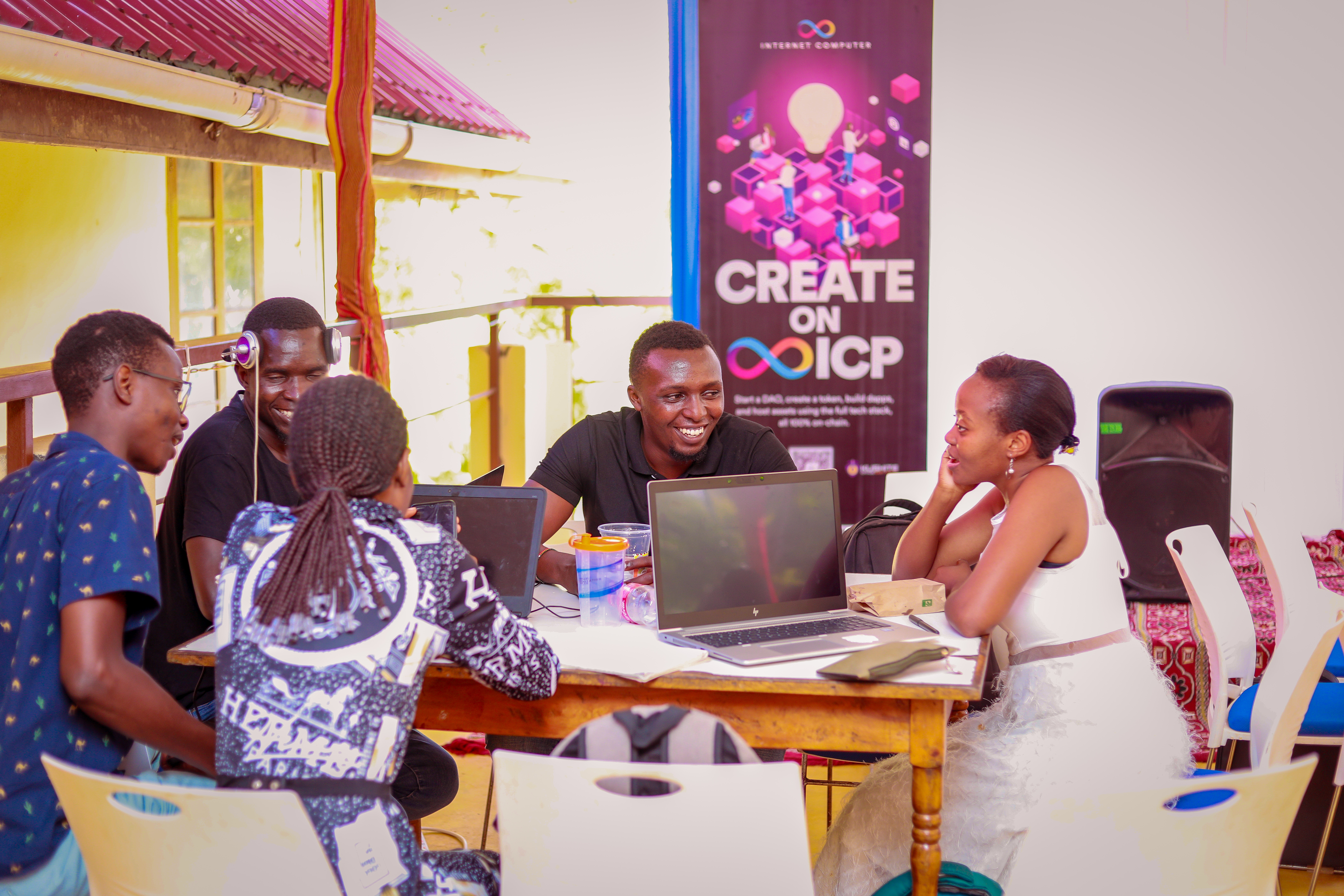 Team event at Swahilipot Hub during ICP hackathon. This event brought together participants from various backgrounds to collaborate and innovate.